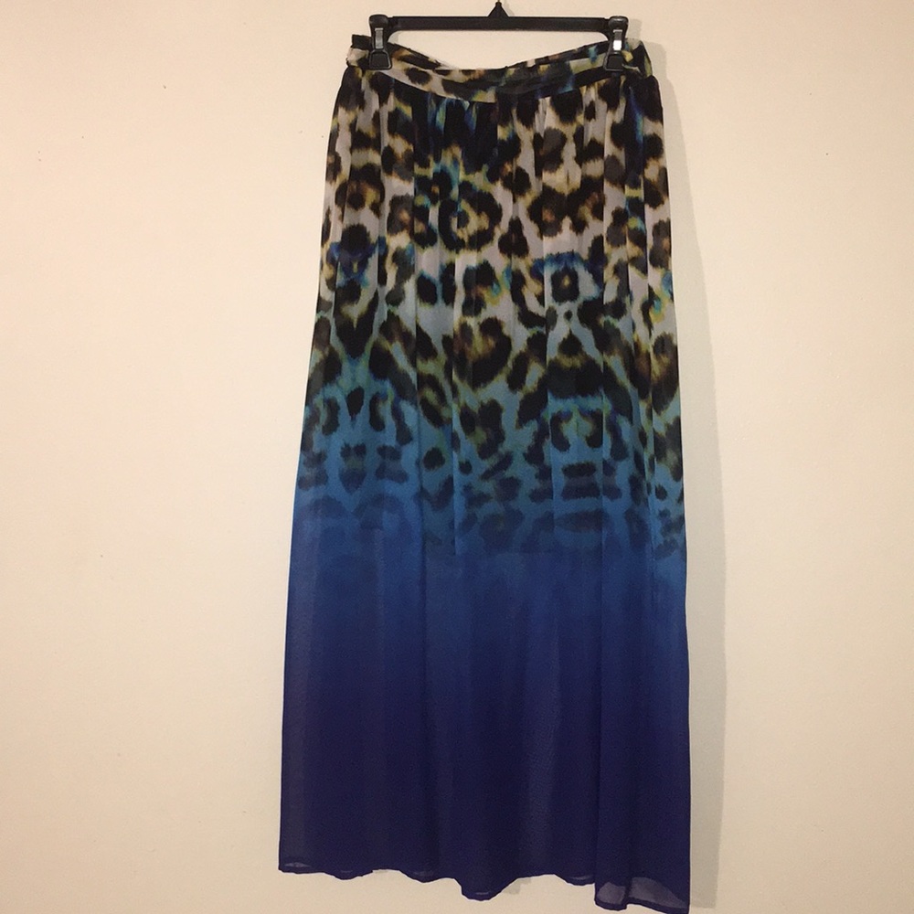Worthington Cheetah Print Maxi Skirt Lined to Knee